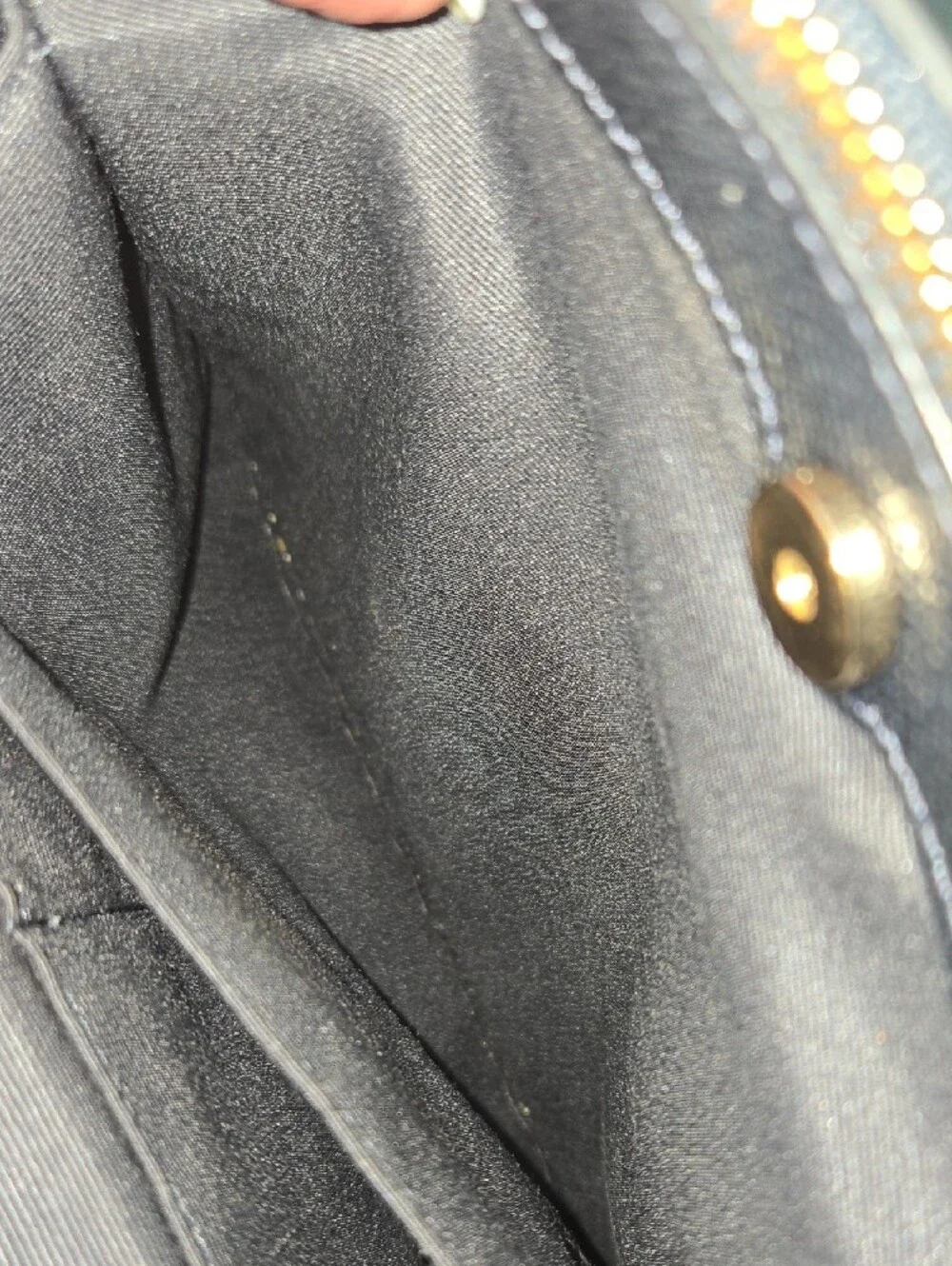 Coach Dark Navy Saffiano Leather Shoulder Bag with Gold Hardware